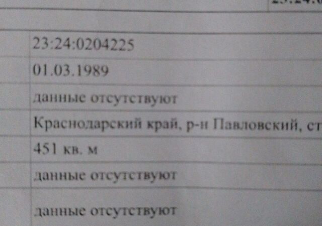 земля ст-ца Павловская ул Жлобы 132 Павловское сельское поселение фото