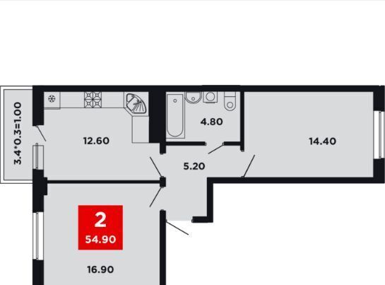 квартира г Краснодар р-н Прикубанский ул им. Мурата Ахеджака 12к/9 фото 1