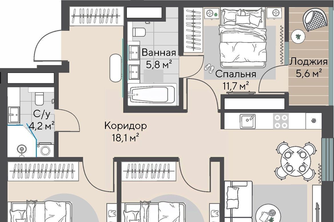 квартира г Екатеринбург р-н Верх-Исетский ВИЗ ЖК «Нагорный» Площадь 1905 года, жилрайон фото 1