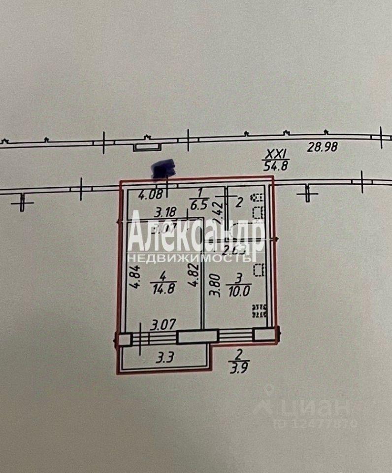 квартира г Санкт-Петербург р-н Московский пр-кт Юрия Гагарина 14/6 округ Гагаринское, Ленинградская область фото 2