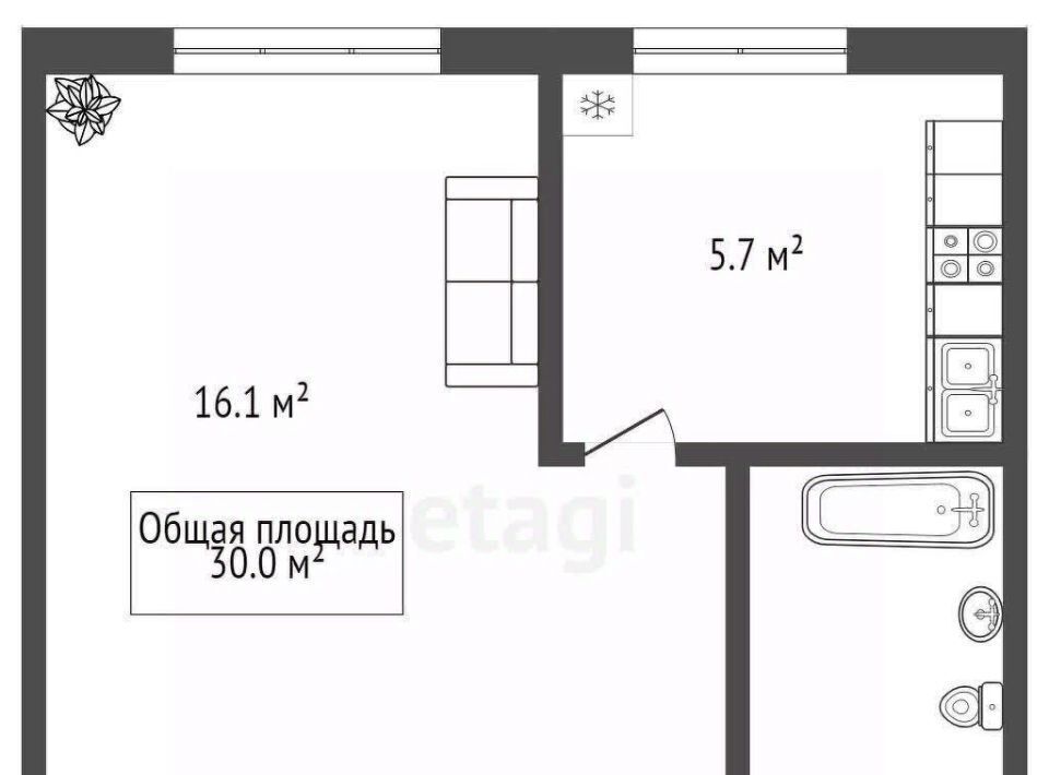 квартира г Бердск ул Лунная 17 фото 8