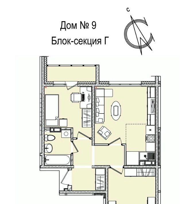 квартира г Кемерово р-н Заводский 55-й микрорайон 9 фото 1