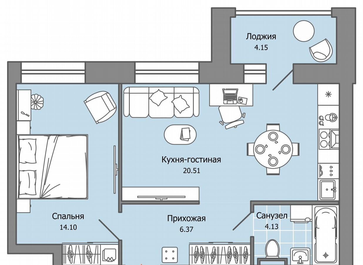 квартира ул. Архитектора П. П. Берша/Строителя Николая Шишкина/Архитектора Сергея Макарова, жилые дома, Ижевск, с. Первомайский фото 1