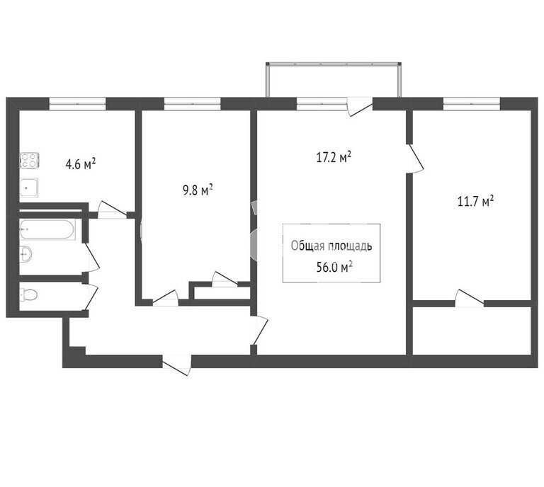 квартира г Томск р-н Ленинский Каштак ул Смирнова 40/3 фото 16