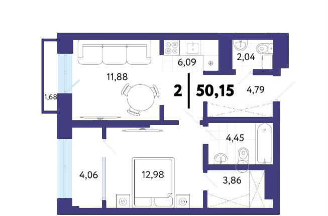 квартира г Тюмень р-н Ленинский ул Малышева 2а корп.1 д. 31 фото 2