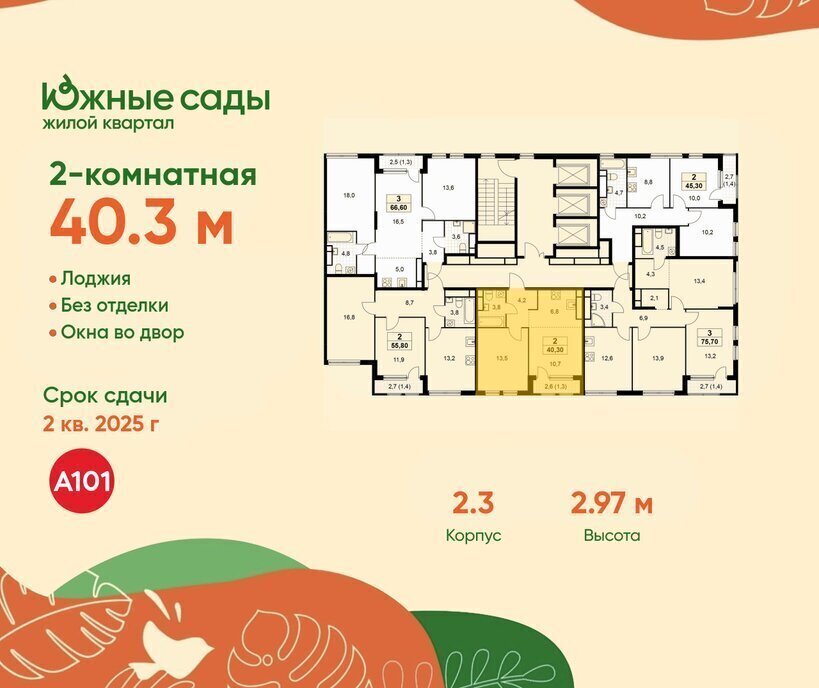 квартира г Москва метро Бунинская аллея ЖК «Южные сады» муниципальный округ Южное Бутово фото 2