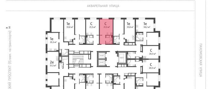 квартира г Санкт-Петербург метро Академическая ул Пахомовская 12к/1 ЖК «Ручьи» округ Полюстрово фото 2