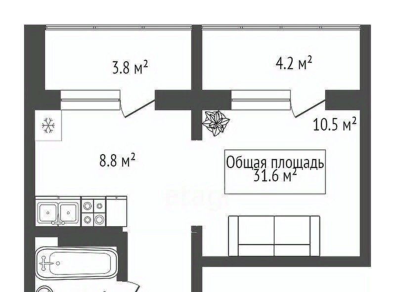 квартира г Обь ул Геодезическая 6вк/2 фото 1