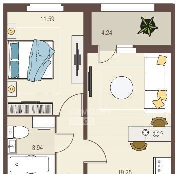 квартира г Курск р-н Центральный ул Хуторская 33 фото 2