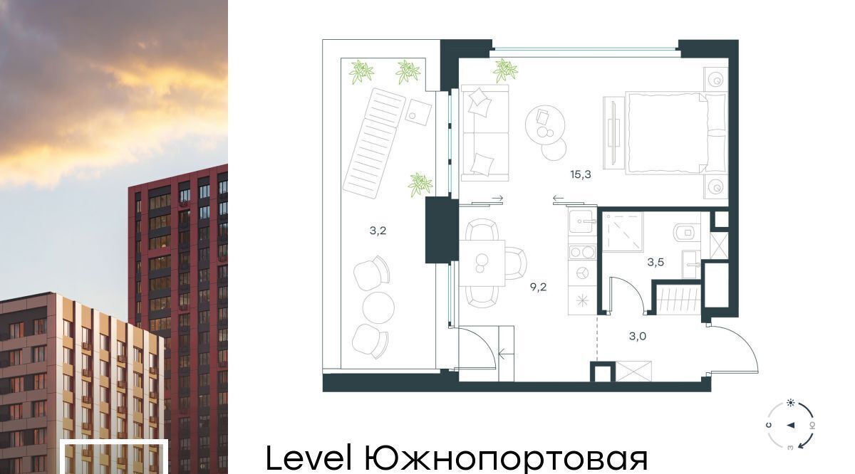 квартира г Москва метро Кожуховская ЖК Левел Южнопортовая 13 муниципальный округ Печатники фото 1