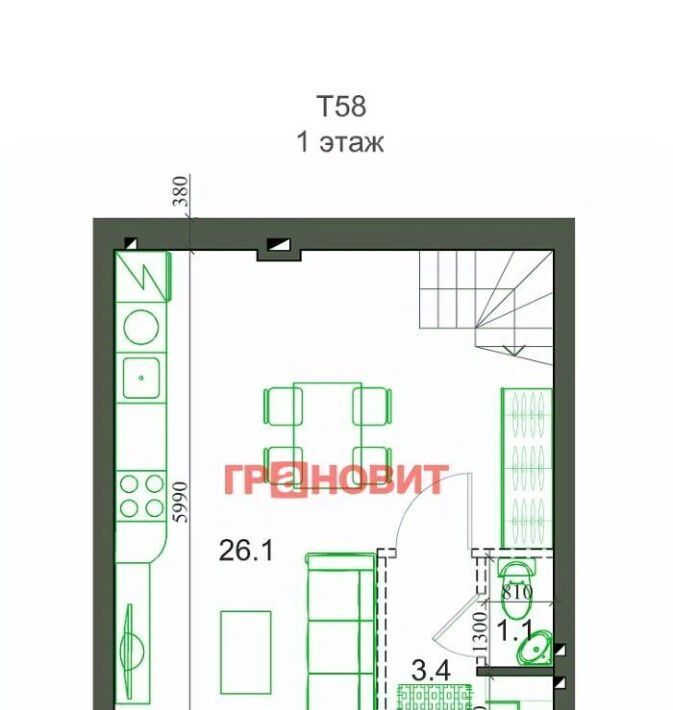 квартира р-н Новосибирский с Новолуговое мкр Березки 2 5-й кв-л, 12/2/5 фото 2