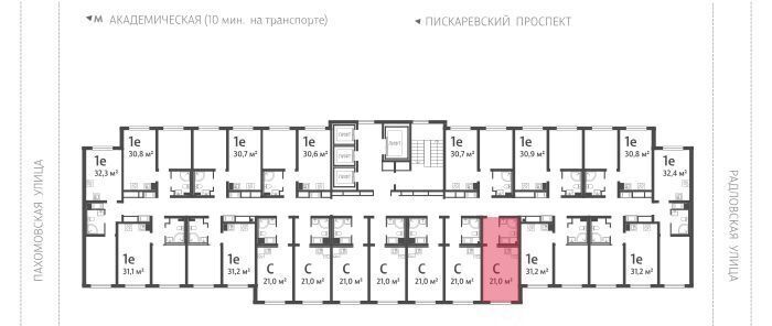 квартира г Санкт-Петербург метро Академическая ул Пахомовская 12к/2 округ Полюстрово фото 2