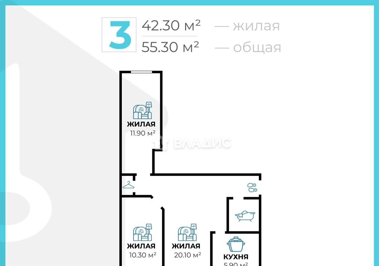 квартира г Волгоград р-н Кировский ул 64-й Армии 22 фото 11