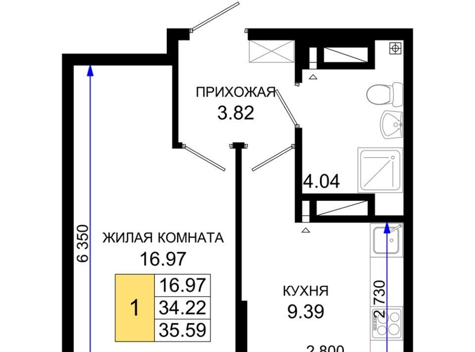 квартира г Ростов-на-Дону р-н Октябрьский пер Элеваторный 6/2б фото 1