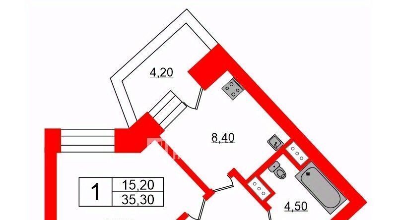 квартира г Санкт-Петербург метро Проспект Большевиков р-н муниципальный округ Правобережный ул Бадаева 14к/1 фото 2