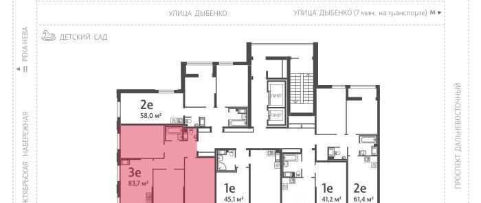 квартира г Санкт-Петербург метро Улица Дыбенко ул Дыбенко 3 ЖК «Цивилизация на Неве» округ № 54 фото 2