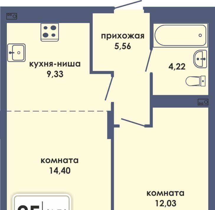 квартира г Пермь р-н Ленинский Камская Долина ЖК «Аксиома» фото 1