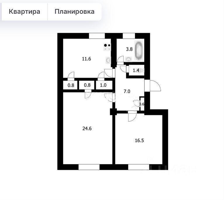 квартира г Новосибирск р-н Ленинский ул Станиславского 7 фото 6