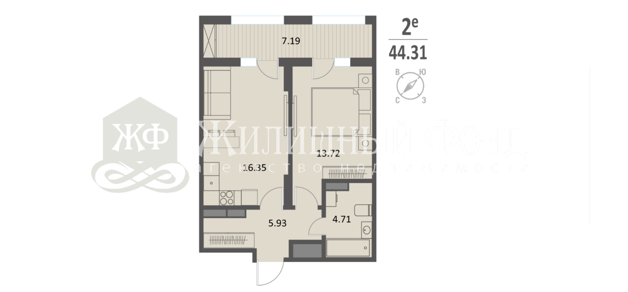 квартира г Курск р-н Центральный ул Хуторская 33 городской округ Курск фото 1