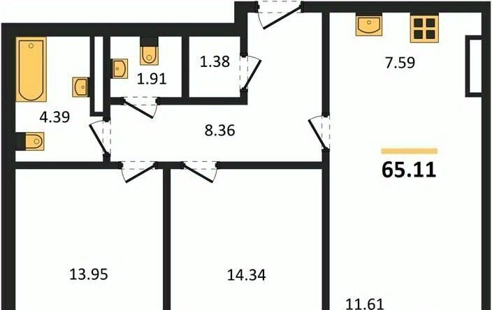 квартира г Воронеж р-н Центральный ЖК «Бунин» фото 1