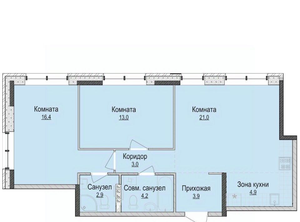квартира г Ижевск р-н Индустриальный ул им Репина 35ак/2 фото 1