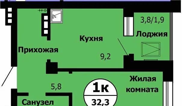 квартира г Красноярск р-н Октябрьский ул Лесопарковая 43 фото 9