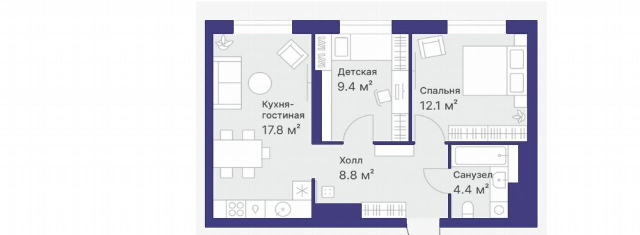 квартира г Тюмень р-н Калининский ул Кремлевская 97 фото 2