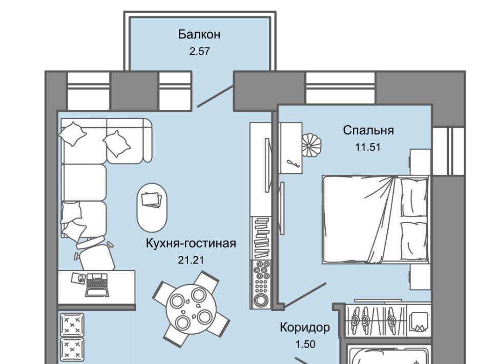 квартира г Екатеринбург п Широкая Речка Чкаловская ЖК «Лес» фото 1