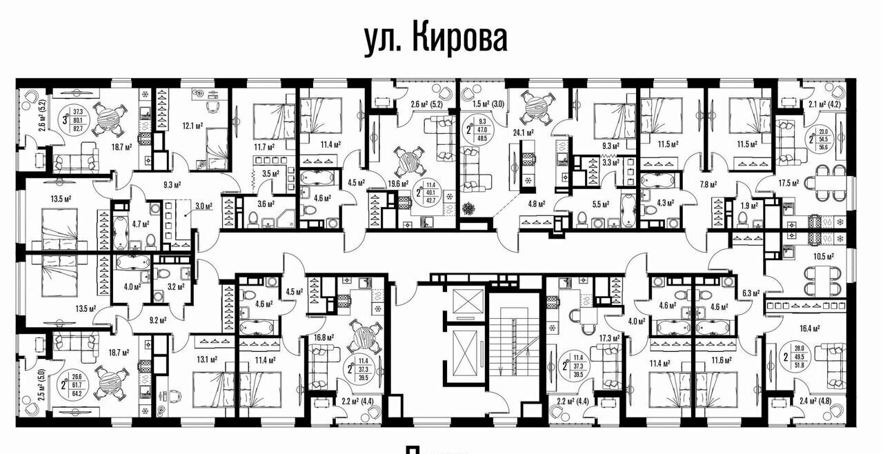 квартира г Астрахань р-н Советский ул Кирова Жилой квартал «Центральный» з/у 66 фото 2