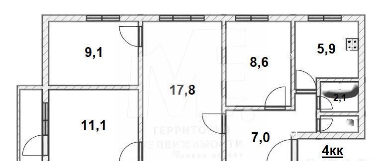 квартира г Калининград р-н Ленинградский ул Фрунзе 82 фото 20