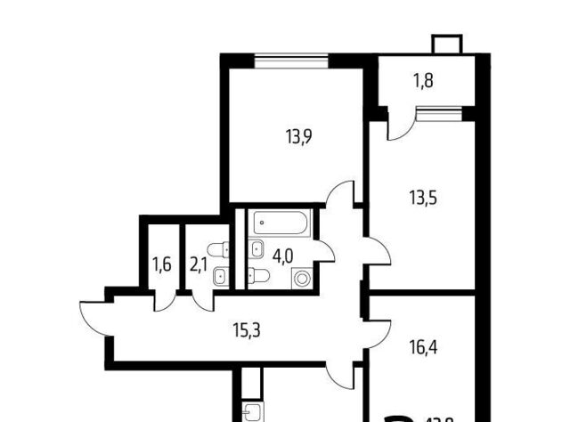 квартира п Десеновское ул 6-я Нововатутинская 15к/1 Кедровая фото