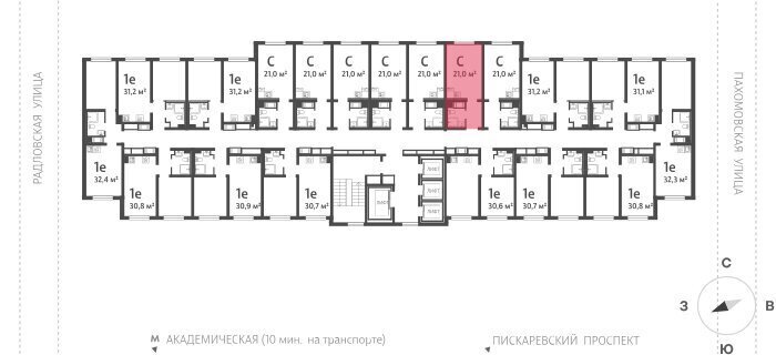 квартира г Санкт-Петербург метро Академическая ул Пахомовская 10к/3 округ Полюстрово фото 2