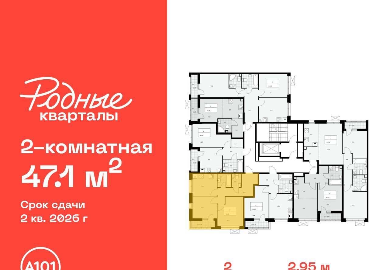 квартира г Щербинка ЖК «Родные кварталы» 2 Филатов Луг фото 2