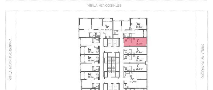 квартира г Екатеринбург Уральская Центральный ЖК «Азина 16» жилрайон фото 2