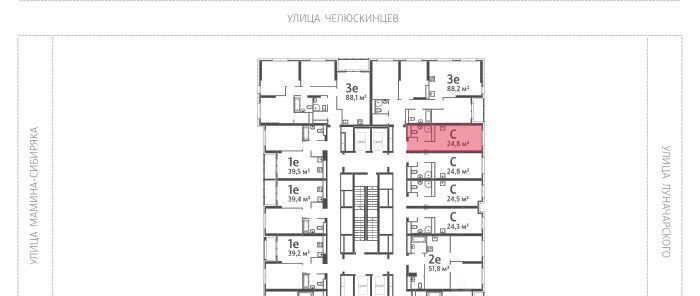 квартира г Екатеринбург Уральская Центральный ЖК «Азина 16» жилрайон фото 2