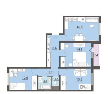 квартира г Екатеринбург Чкаловская ул Евгения Савкова 23/2 фото 1
