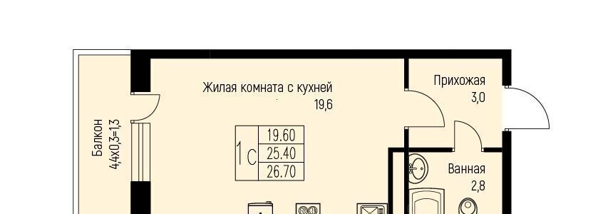квартира г Краснодар п свх Прогресс п Березовый р-н Прикубанский ЖК Прогресс фото 1