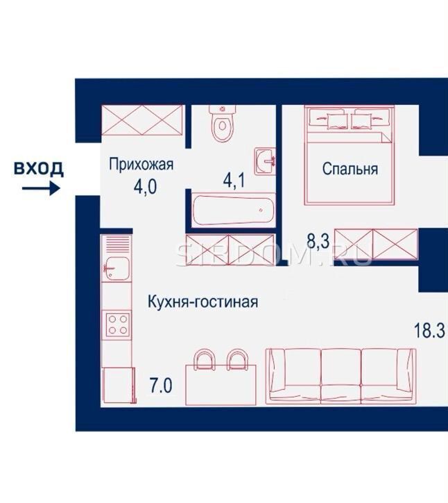 квартира г Красноярск р-н Советский ул Партизана Железняка 48д фото 1