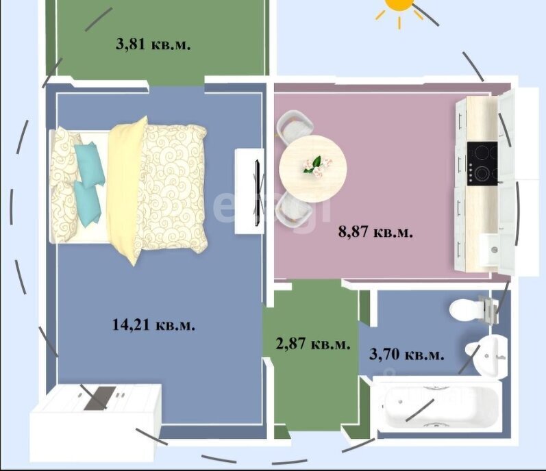 квартира г Омск ул Завертяева 18к/11 фото 2