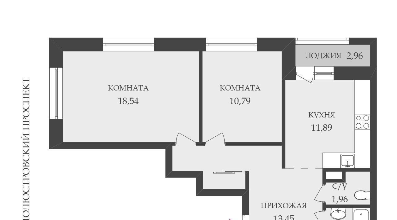 квартира г Санкт-Петербург р-н Калининский пр-кт Полюстровский 75 Финляндский округ фото 1