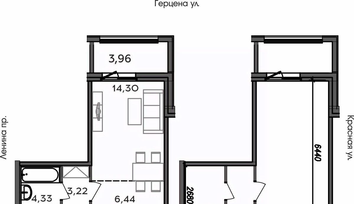 квартира г Петрозаводск ул Герцена 32 Центр район Петрозаводска фото 1
