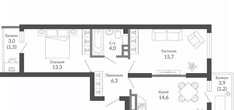 квартира г Новороссийск р-н Центральный ул Куникова 47г фото 1