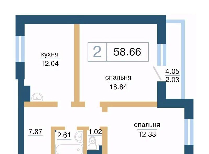 квартира г Красноярск р-н Советский микрорайон «Нанжуль-Солнечный» фото 3