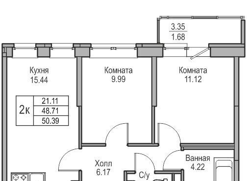 квартира г Санкт-Петербург ул Ивинская 1к/3 Беговая фото 2