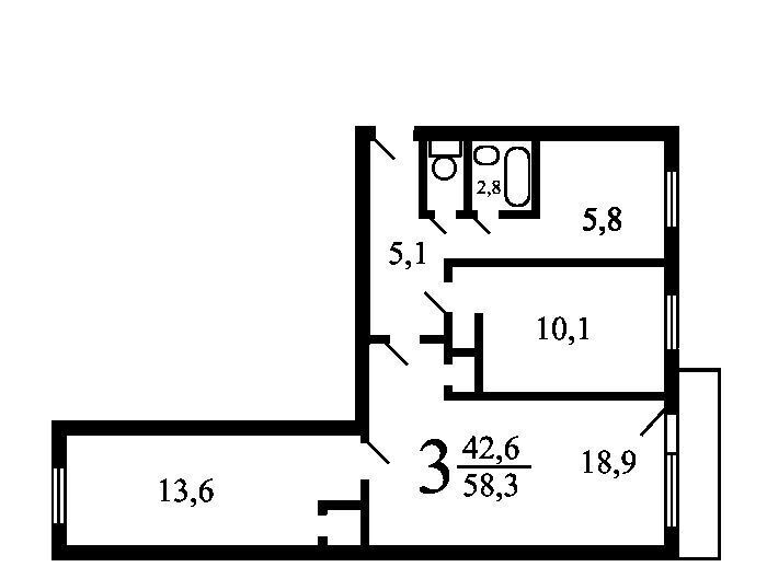 квартира г Москва метро Рассказовка Московский г., 1-й мкр, 35 фото 2