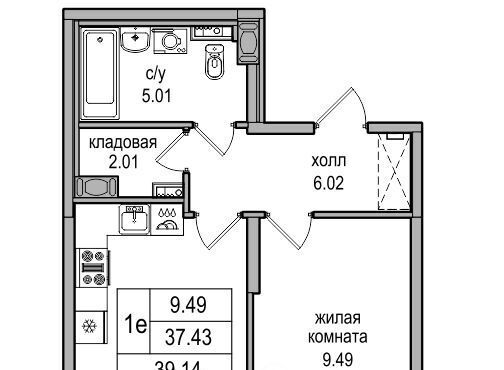 квартира г Санкт-Петербург п Парголово Парнас метро Парнас проезд Толубеевский, 34к 3 фото 2