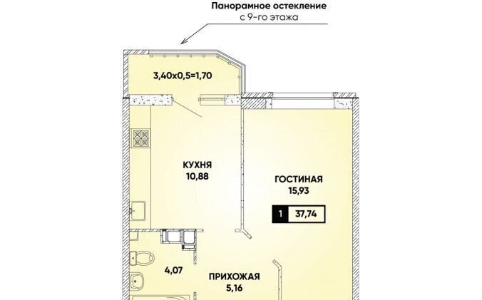 квартира г Краснодар р-н Прикубанский ул им. Григория Булгакова 7к/1 фото 1