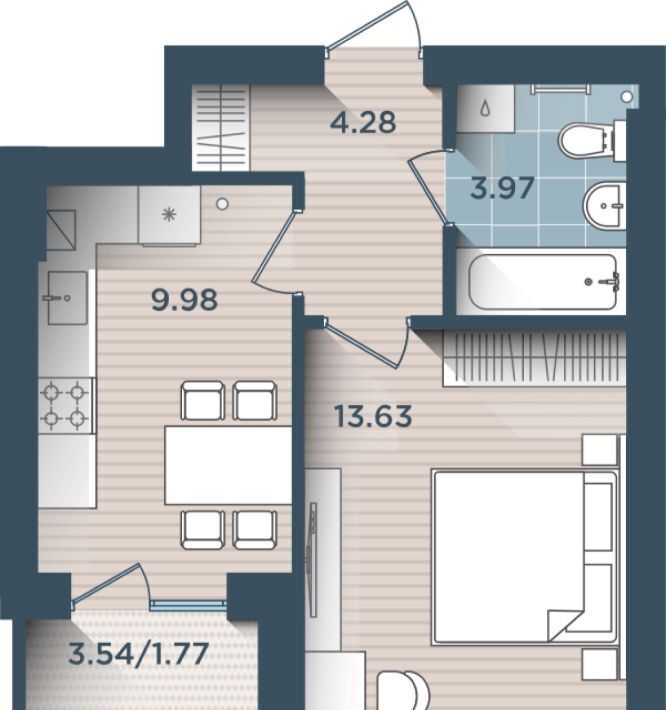 квартира г Калининград р-н Центральный ул Сержанта Мишина 81к/3 фото 1