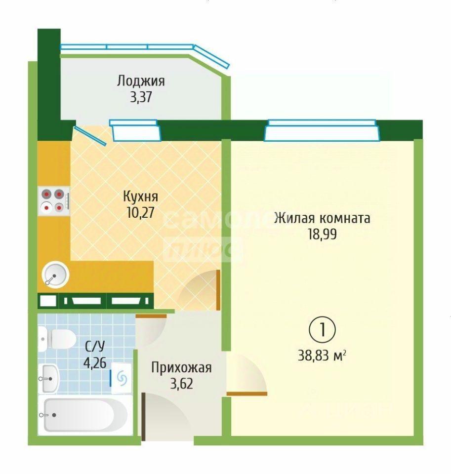 квартира г Новосибирск р-н Ленинский пер 1-й Станиславского 630054 7 фото 2