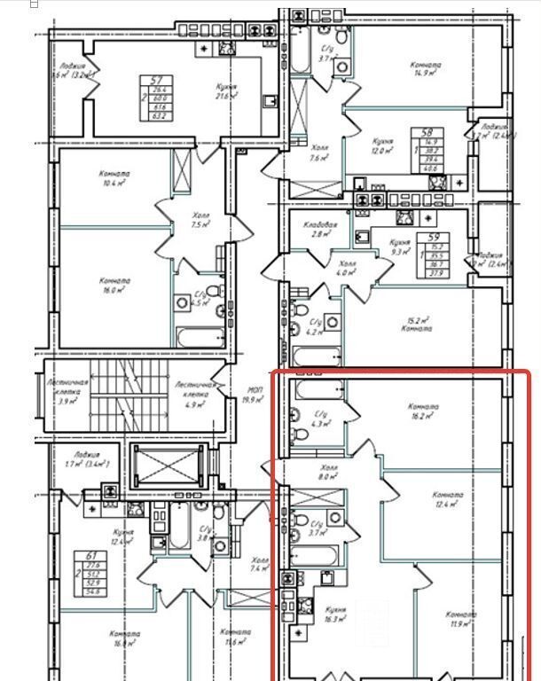 квартира г Калининград р-н Московский б-р Борисовский 13к/1 фото 28